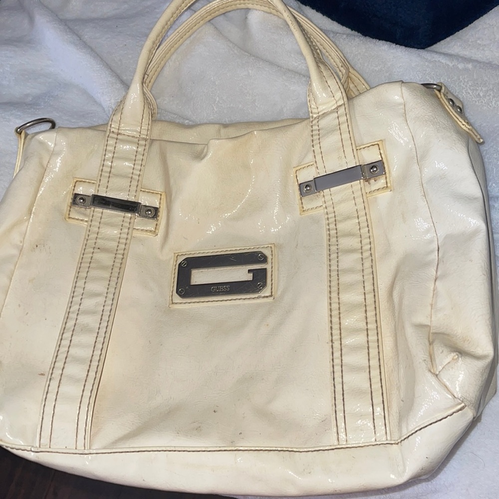 Vintage White pre loved :)  Guess purse